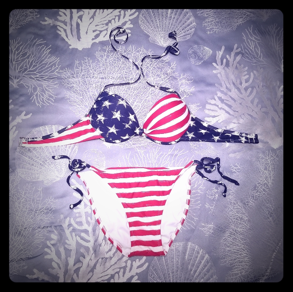 Patriotic July Fourth Push-Up Bikini